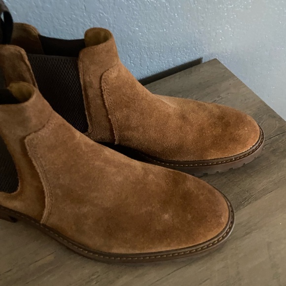 NWOT JOHNSON & MURTHY TRUFOAM MENS BROWN GORING DANBY ROUND TOE BLOCK HEEL - Picture 2 of 4
